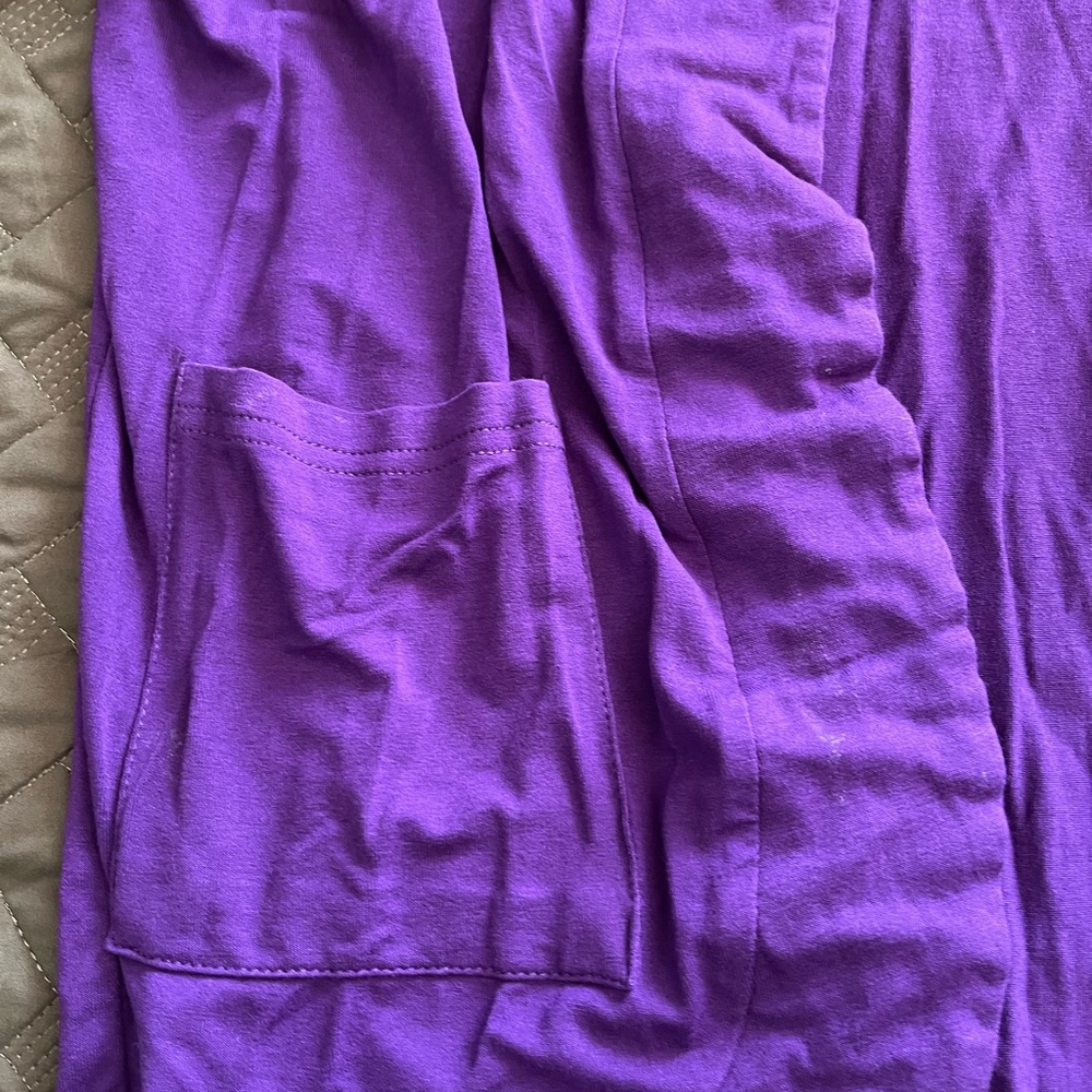 Vibrant Purple long sleeve cardigan with Pockets.
